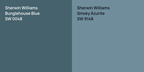 SW 0048 Bunglehouse Blue vs SW 9148 Smoky Azurite