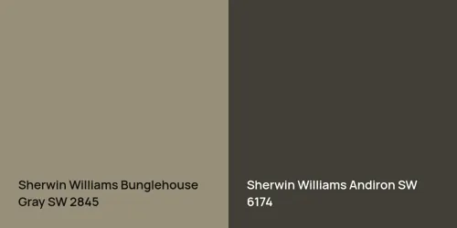 SW 2845 Bunglehouse Gray vs SW 6174 Andiron