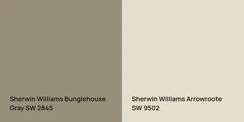 SW 2845 Bunglehouse Gray vs SW 9502 Arrowroote