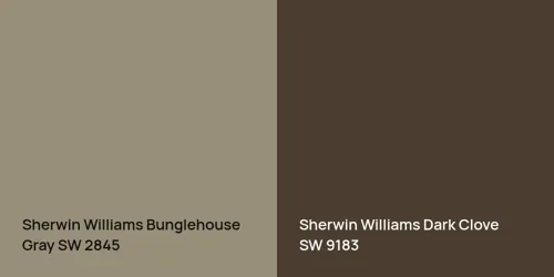 SW 2845 Bunglehouse Gray vs SW 9183 Dark Clove