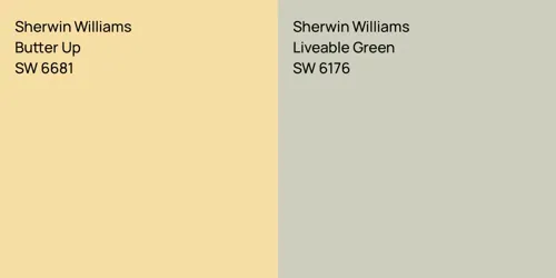 SW 6681 Butter Up vs SW 6176 Liveable Green