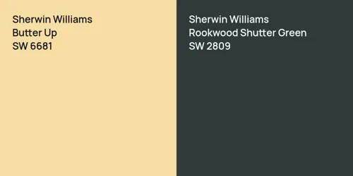 SW 6681 Butter Up vs SW 2809 Rookwood Shutter Green