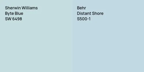 SW 6498 Byte Blue vs S500-1 Distant Shore