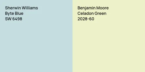 SW 6498 Byte Blue vs 2028-60 Celadon Green