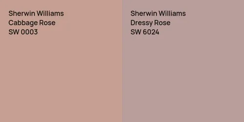 SW 0003 Cabbage Rose vs SW 6024 Dressy Rose