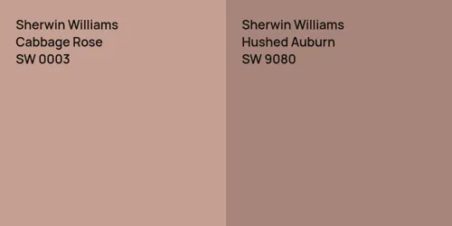 SW 0003 Cabbage Rose vs SW 9080 Hushed Auburn