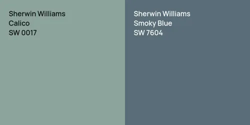 SW 0017 Calico vs SW 7604 Smoky Blue