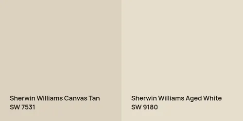 SW 7531 Canvas Tan vs SW 9180 Aged White