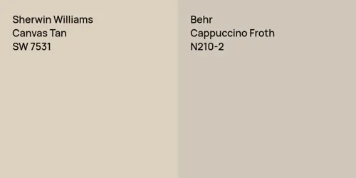 SW 7531 Canvas Tan vs N210-2 Cappuccino Froth