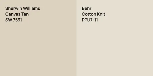 SW 7531 Canvas Tan vs PPU7-11 Cotton Knit