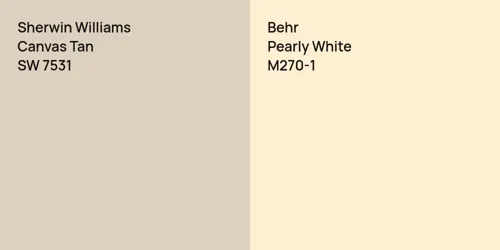 SW 7531 Canvas Tan vs M270-1 Pearly White