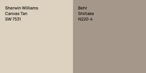 SW 7531 Canvas Tan vs N220-4 Shiitake