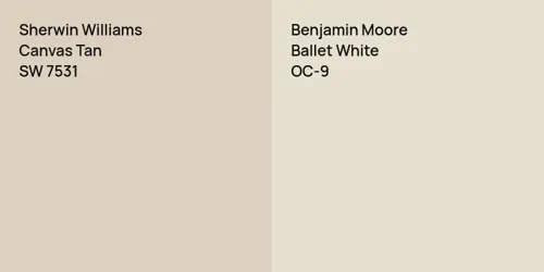 SW 7531 Canvas Tan vs OC-9 Ballet White