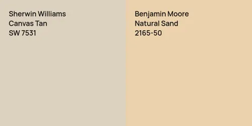 SW 7531 Canvas Tan vs 2165-50 Natural Sand