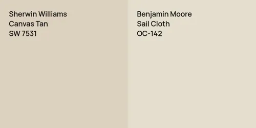 SW 7531 Canvas Tan vs OC-142 Sail Cloth