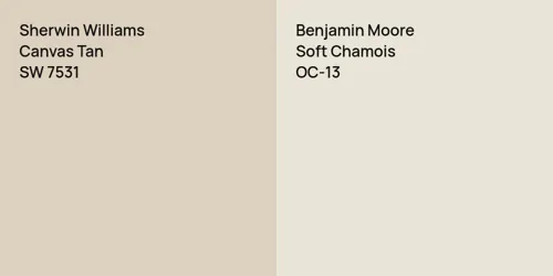 SW 7531 Canvas Tan vs OC-13 Soft Chamois