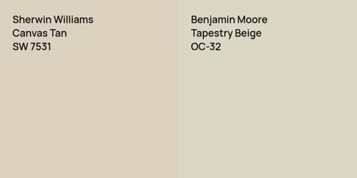 SW 7531 Canvas Tan vs OC-32 Tapestry Beige