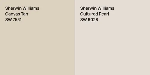 SW 7531 Canvas Tan vs SW 6028 Cultured Pearl