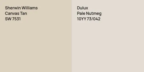 SW 7531 Canvas Tan vs 10YY 73/042 Pale Nutmeg