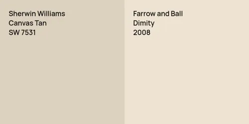 SW 7531 Canvas Tan vs 2008 Dimity