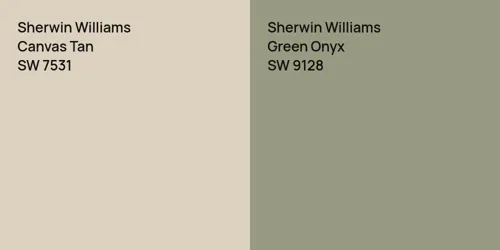 SW 7531 Canvas Tan vs SW 9128 Green Onyx