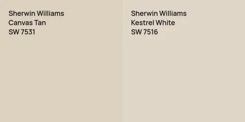 SW 7531 Canvas Tan vs SW 7516 Kestrel White