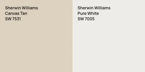 SW 7531 Canvas Tan vs SW 7005 Pure White