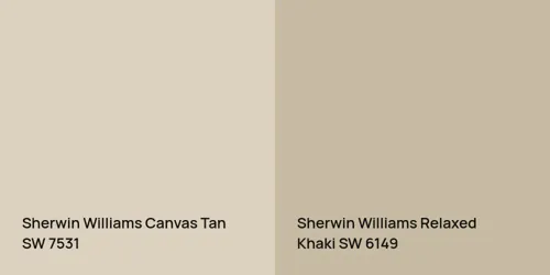 SW 7531 Canvas Tan vs SW 6149 Relaxed Khaki