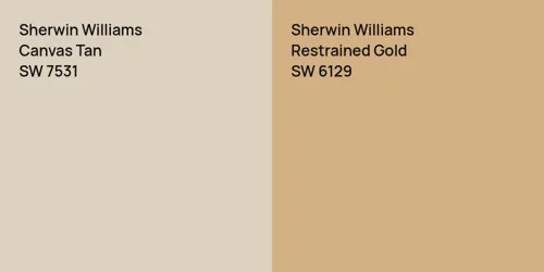 SW 7531 Canvas Tan vs SW 6129 Restrained Gold