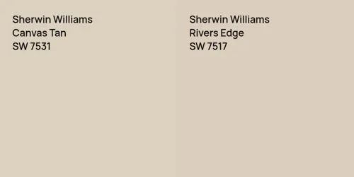 SW 7531 Canvas Tan vs SW 7517 Rivers Edge