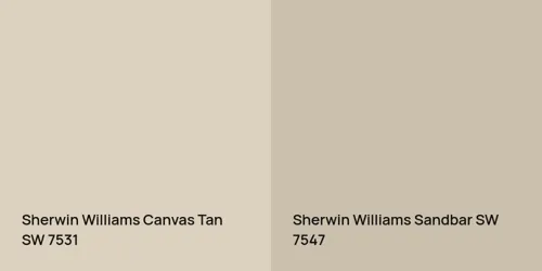 SW 7531 Canvas Tan vs SW 7547 Sandbar