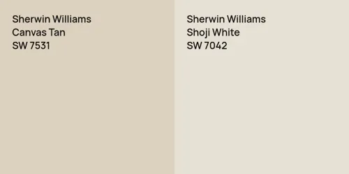 SW 7531 Canvas Tan vs SW 7042 Shoji White