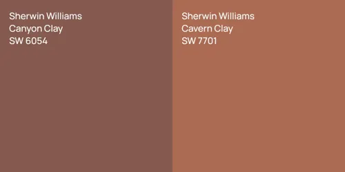 SW 6054 Canyon Clay vs SW 7701 Cavern Clay