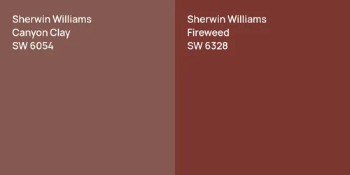 SW 6054 Canyon Clay vs SW 6328 Fireweed