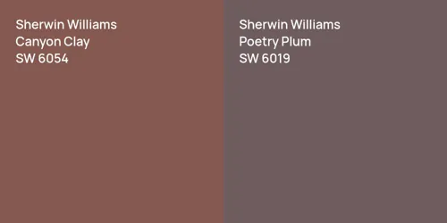 SW 6054 Canyon Clay vs SW 6019 Poetry Plum