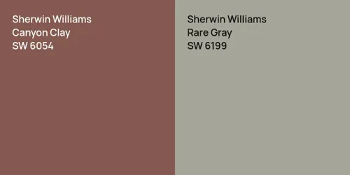 SW 6054 Canyon Clay vs SW 6199 Rare Gray