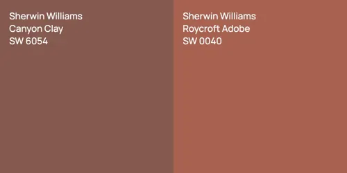 SW 6054 Canyon Clay vs SW 0040 Roycroft Adobe