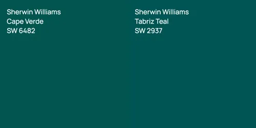 SW 6482 Cape Verde vs SW 2937 Tabriz Teal