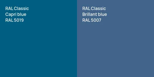 RAL 5019  Capri blue vs RAL 5007 Brillant blue