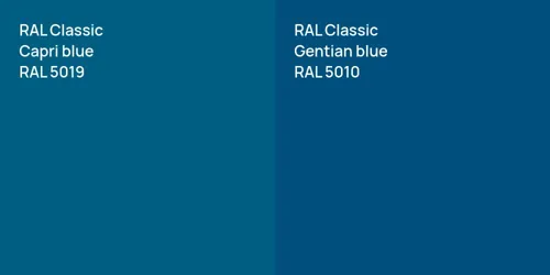 RAL 5019  Capri blue vs RAL 5010  Gentian blue