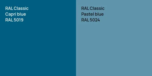 RAL 5019  Capri blue vs RAL 5024 Pastel blue