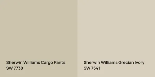 SW 7738 Cargo Pants vs SW 7541 Grecian Ivory