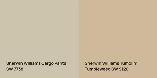 SW 7738 Cargo Pants vs SW 9120 Tumblin' Tumbleweed