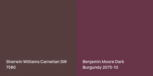 SW 7580 Carnelian vs 2075-10 Dark Burgundy