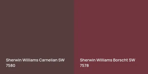 SW 7580 Carnelian vs SW 7578 Borscht