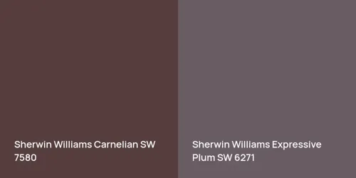 SW 7580 Carnelian vs SW 6271 Expressive Plum