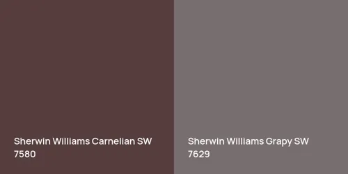 SW 7580 Carnelian vs SW 7629 Grapy