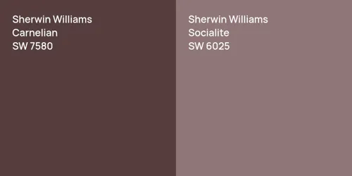 SW 7580 Carnelian vs SW 6025 Socialite