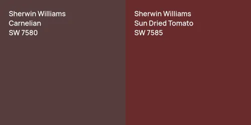 SW 7580 Carnelian vs SW 7585 Sun Dried Tomato