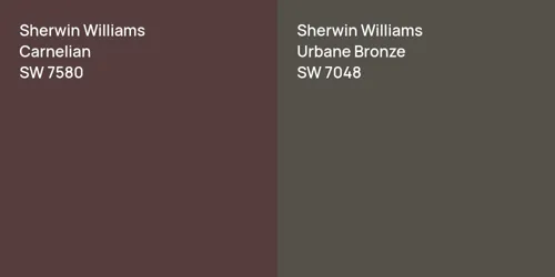 SW 7580 Carnelian vs SW 7048 Urbane Bronze